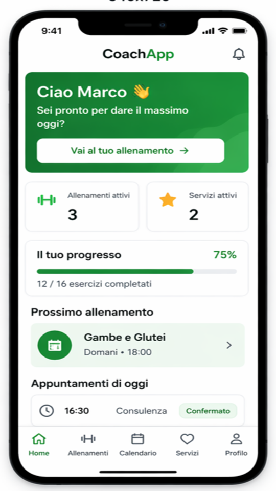 Anteprima dell'app per i clienti