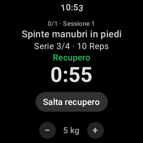 Timer di recupero sull’orologio